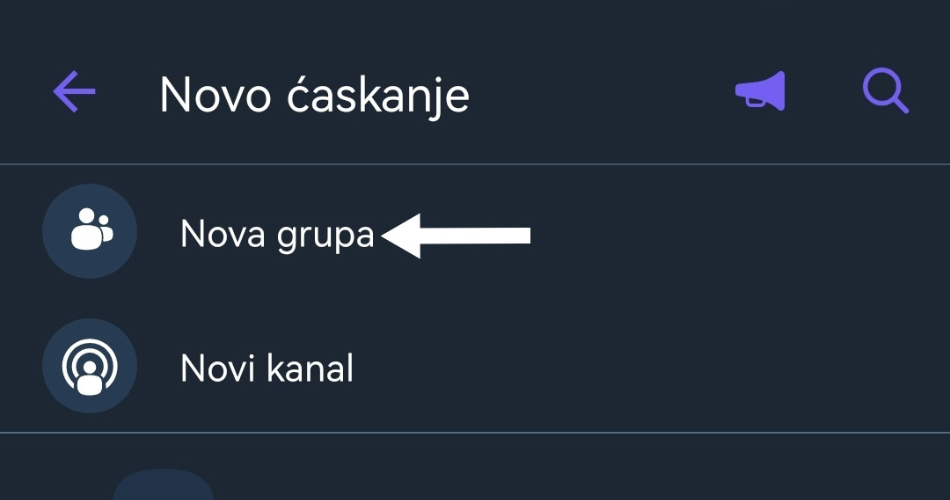 stvaranje viber grupe na androidu