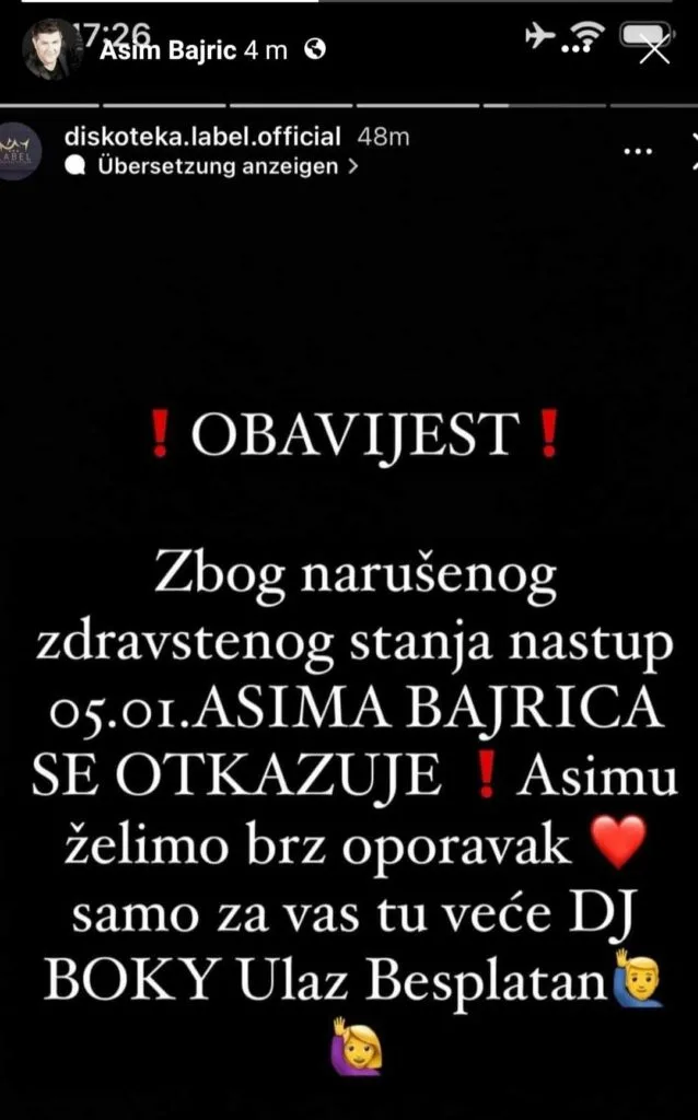 NAKON SRČANOG UDARA, OPET MU ZDRAVLJE NARUŠENO: Otkazani nastupi Asima Bajrića