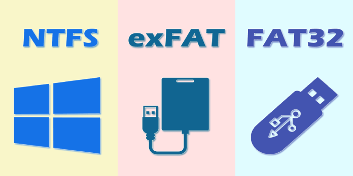fat32, ntfs, exfat