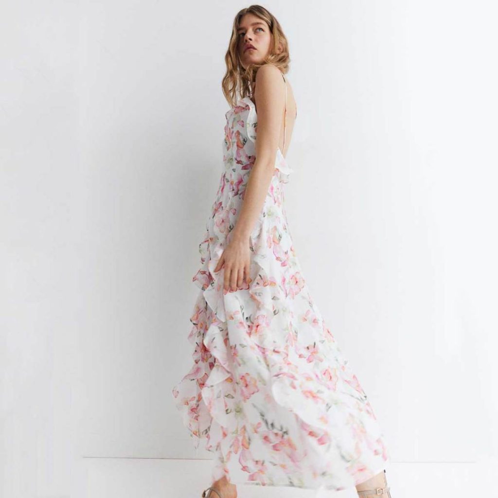 Bijela haljina sa cvjetnim printom - H&M