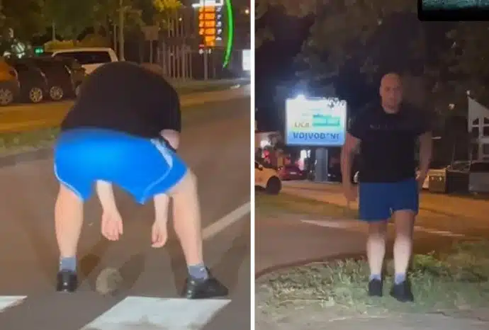 Pogledaj Ga Samo Covjek Zaustavio Promet Kako Bi Maknuo Jeza