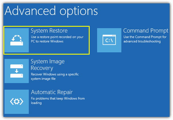 windows system restore