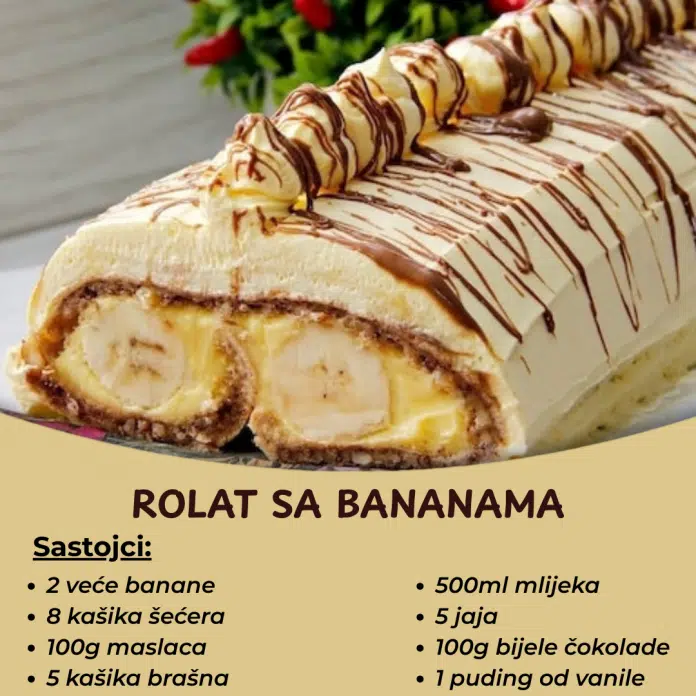 Rolat sa bananama – Bogat i kremast, a gotov u