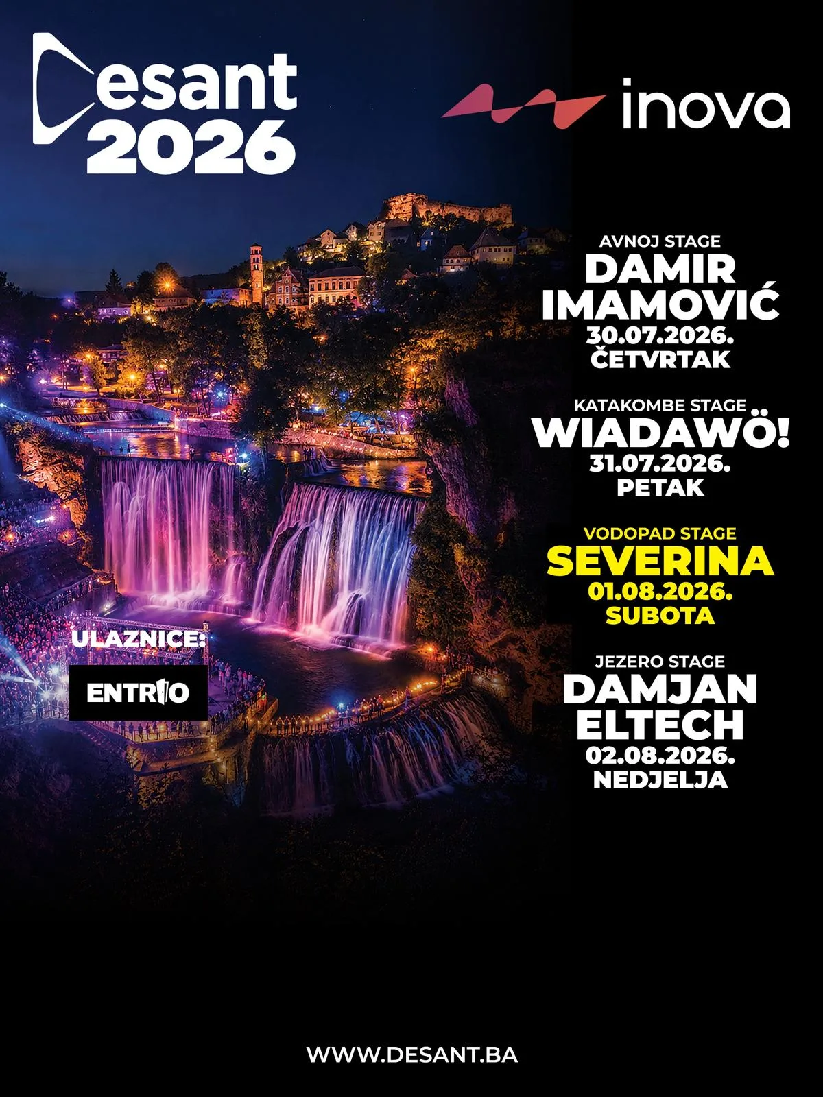Muzički spektakl godine pod vodopadom u Jajcu   Severina i regionalne zvijezde stižu na Desant 2026!