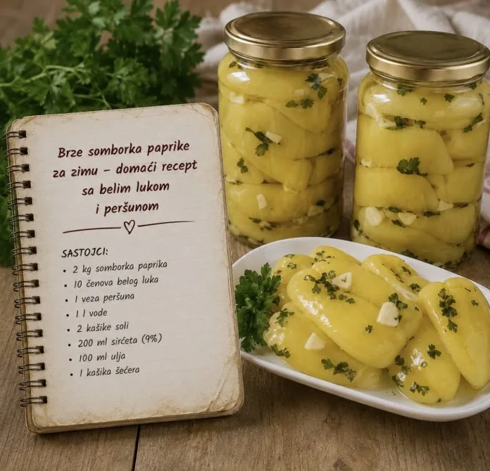 Brze somborka paprike za zimu – domaći recept sa belim