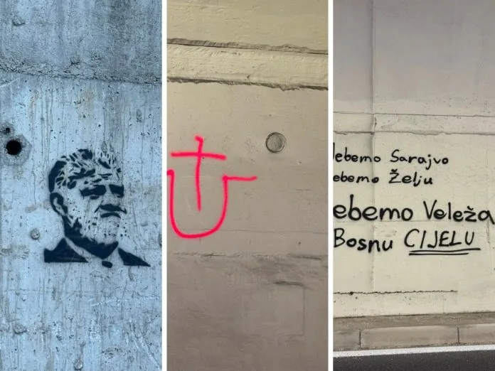 Sramne poruke kod Prozora: Ustaško “U”, ime Praljka i “Mrzim