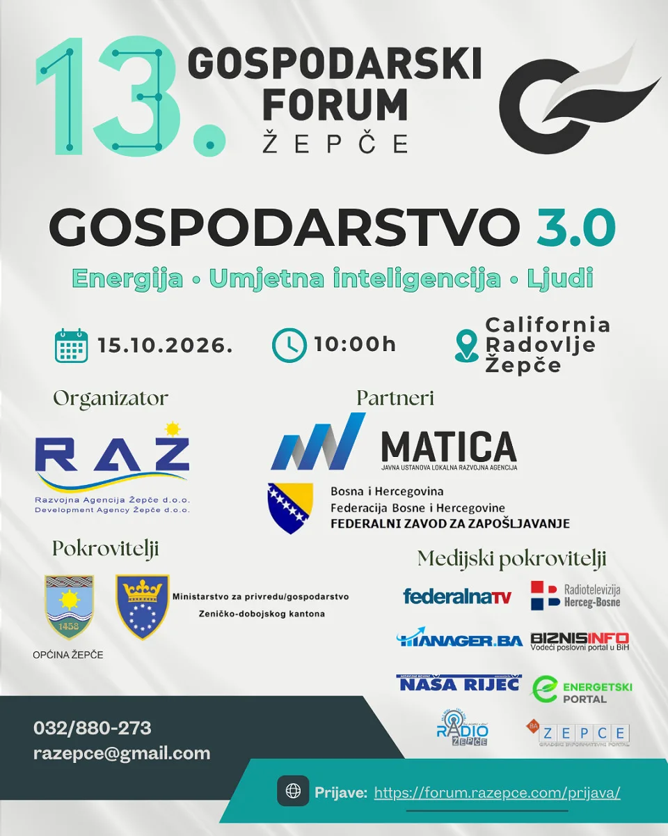 Gospodarski forum Žepče 2026: AI, energija i tržište rada